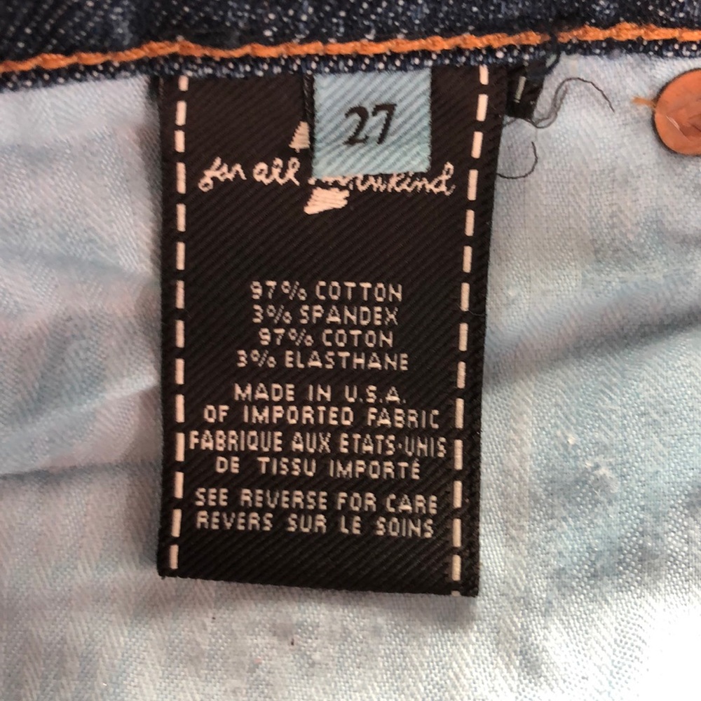 7 FAM Distressed Bootcut Sz 27 medium Wash Jeans - Picture 8 of 8